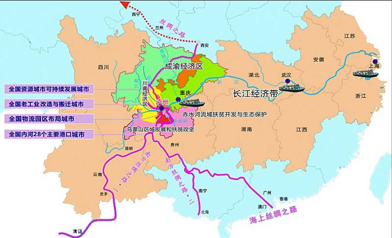 川南临港片区地处西部,对接国家"一带一路",长江经济带发展,西部大