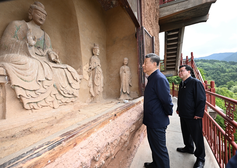 习近平在甘肃考察时强调深化改革勇于创新苦干实干富民兴陇奋力谱写中国式现代化甘肃篇章途中在陕西宝鸡考察蔡奇陪同考察「相关图片」 习近平在甘肃考察时强调深化改革勇于创新苦干实干富民兴陇奋力谱写中国式现代化甘肃篇章途中在陕西宝鸡考察蔡奇陪同考察「相关图片」